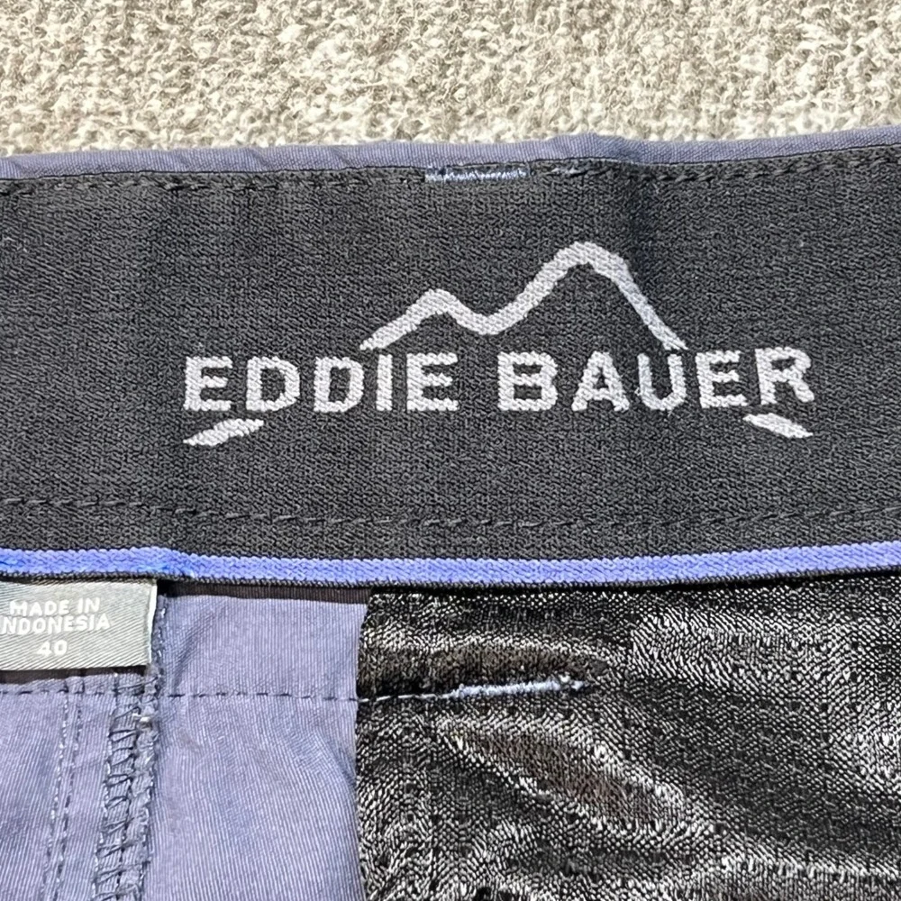 Eddie Bauer Mens Cargo Shorts Blue Gray 40 Stretch Hiking Outdoor Performance‎
